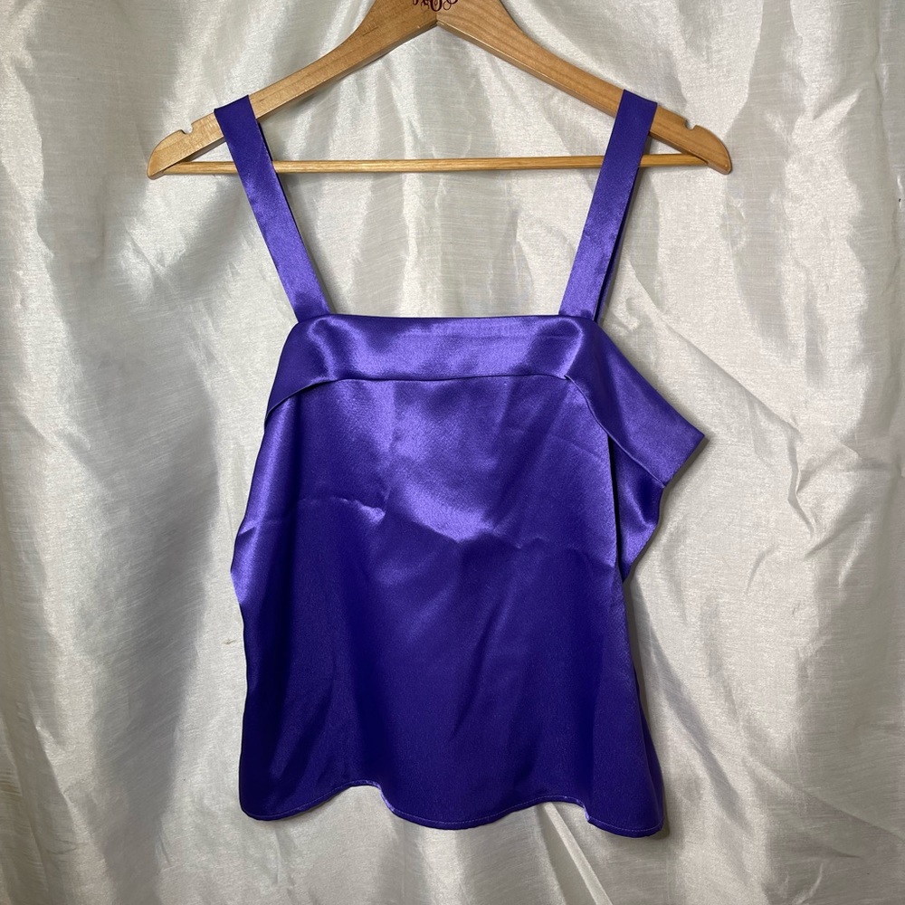 y2k Designer Lady Manhattan Purple Jewel Tone Sleeveless Glam Tank Top Cami